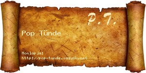 Pop Tünde névjegykártya